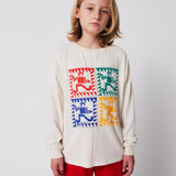 Bobo Choses Rainbow Mr Pencil Тениска с дълъг ръкав Offwhite