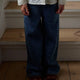 Lil' Atelier Дънкови панталони Wide Jeans NMFOBELLO, Тъмносин деним