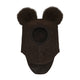Huttelihut Детска балаклава с помпони от алпака Dark Brown Melange