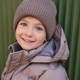En Fant Детска плетена шапка Beanie с подплата Pine Bark